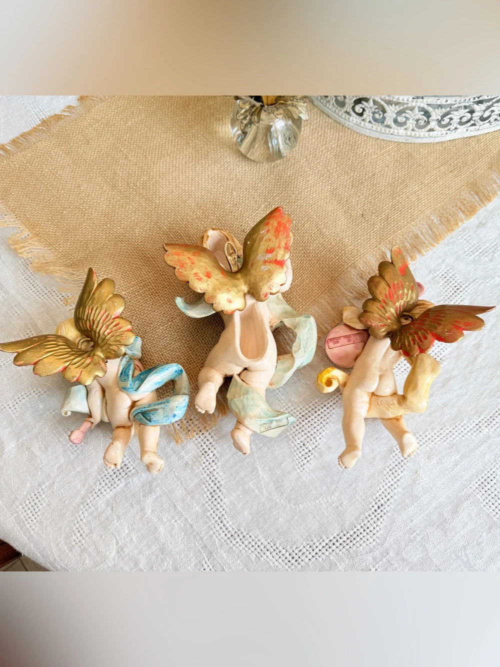 1984 Fontanini Simonelli Depose Italy Cherub Wall Plaques Set of 3 - Picture 11 of 17